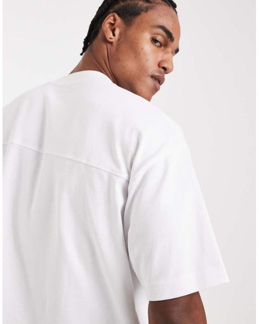 Camiseta Blanca De Corte Cuadrado Extragrande De Tejido Muy Grueso De Circular Design Collection ASOS de hombre de color White