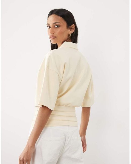 ASOS Natural Waist Detail Interlock Top
