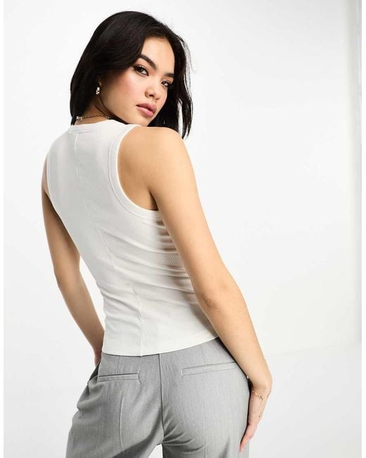 & Other Stories White Ribbed Singlet Top