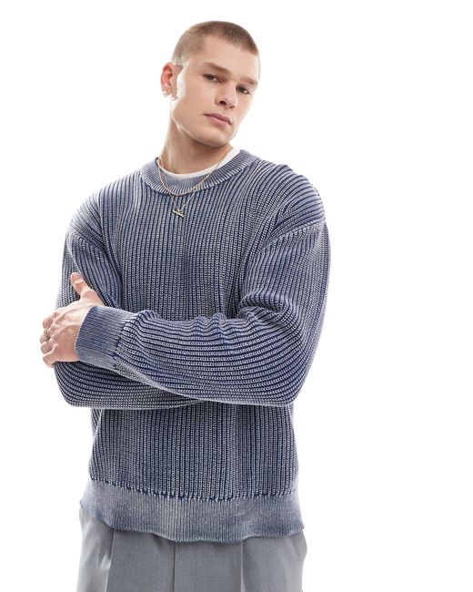 Weekday Blue Daniel Oversized Jumper for men