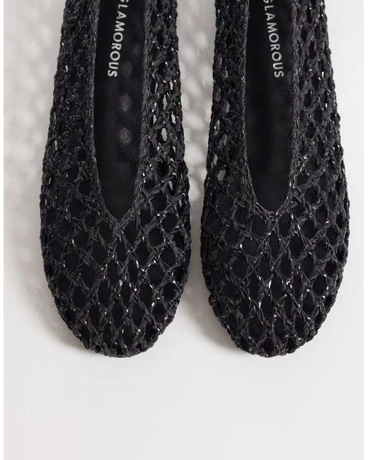 Glamorous White Woven Ballet Flats