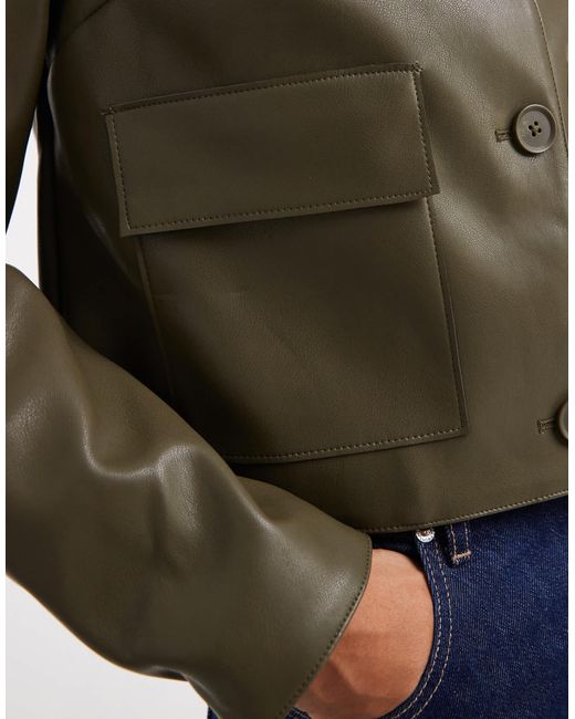 New Look Natural Pu Patch Pocket Jacket