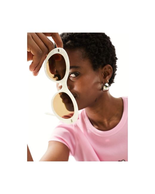 ASOS Pink – ovale sonnenbrille aus em acetat