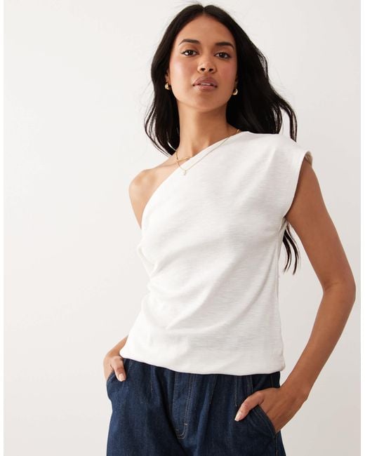 ASOS White Off Shoulder Cinched Top