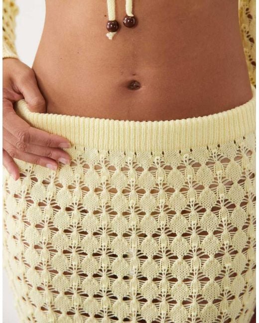 Miss Selfridge White Crochet Maxi Skirt Co-ord