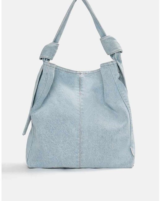 Pull&Bear Denim Shopper Tas in het Blue