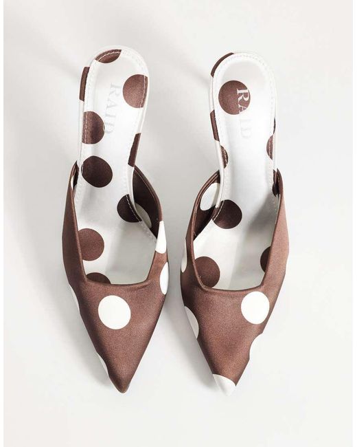 Raid Natural Floralio Heeled Mules