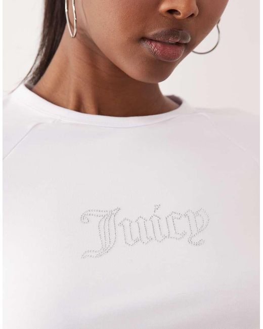 Juicy Couture White Diamante Logo Baby T-shirt Co-ord