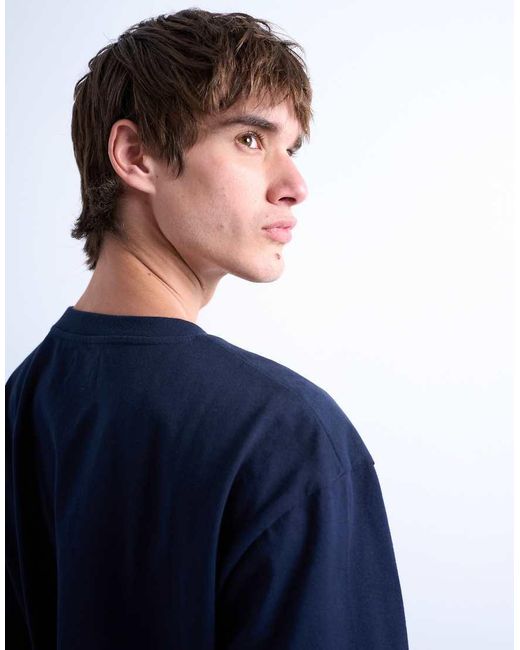 Topman Blue Relaxed Fit T-shirt for men