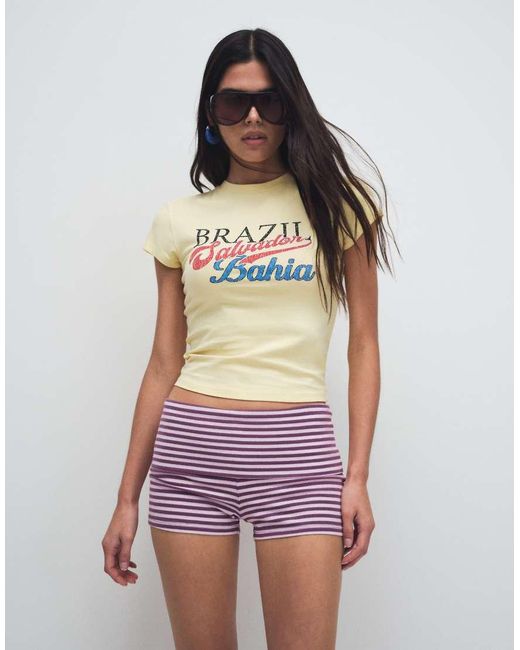 ASOS White Shrunken Tee With Brazil Bahia Graphic