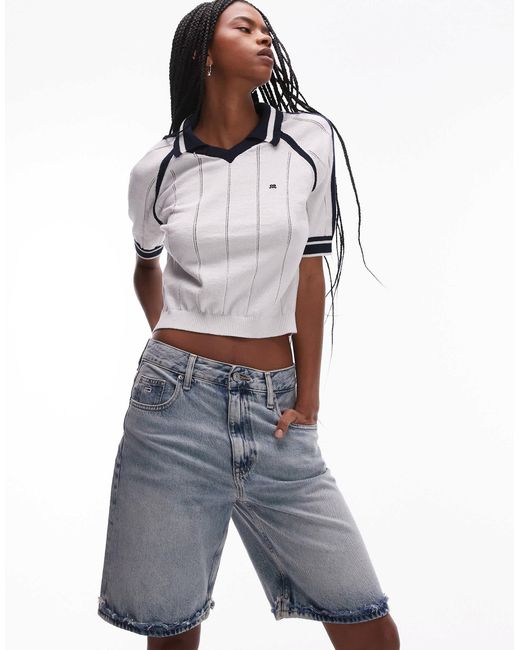 Tommy Hilfiger Gray – mia – locker geschnittene jeansshorts