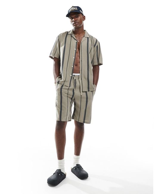 Only & Sons – hemd im leinenlook in Gray für Herren