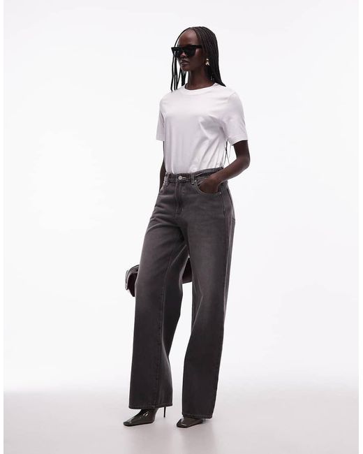 Abrand Jeans White 95 Mid Rise Baggy Jeans