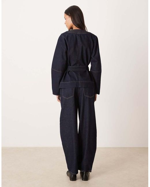 Aware Blue Eveline High Waist Barrel Leg Jeans