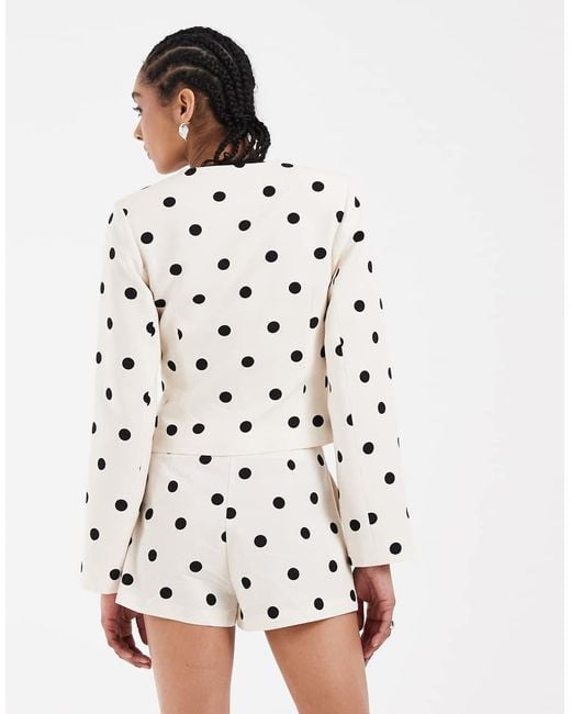 ASOS White Linen Blend Round Neck Blazer