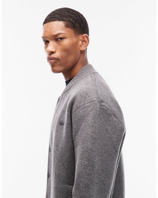 Bomber en laine Lacoste pour homme en coloris Gray