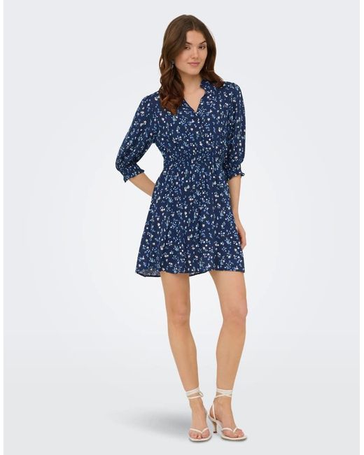 ONLY Blue Floral Printed Dress