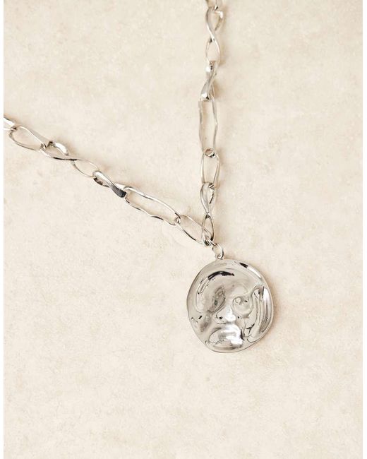 ASOS Ketting Met Grove Schakels En Grote Ronde Hanger in het Natural