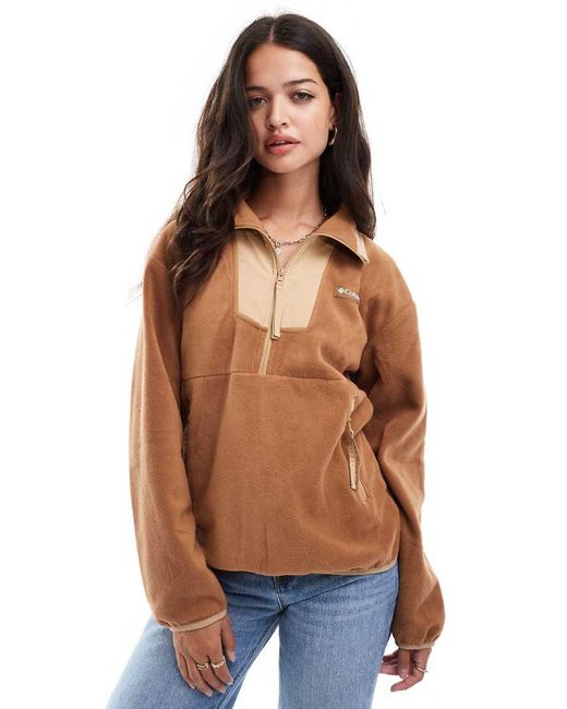 Sudadera Polar Camel Y Canoa Con Media Cremallera Sequoia Grove De Columbia de color Brown