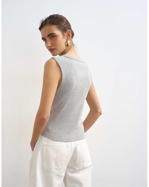TOPSHOP White Button Through Vest