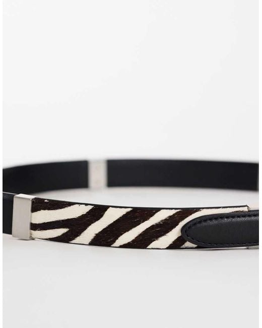 TOPSHOP Black Patchwork Real Leather Belt