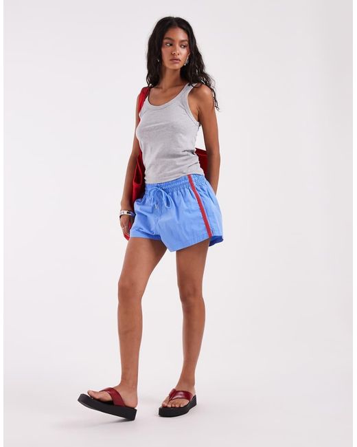 Gap Blue Mini Runner Shorts With Stripe