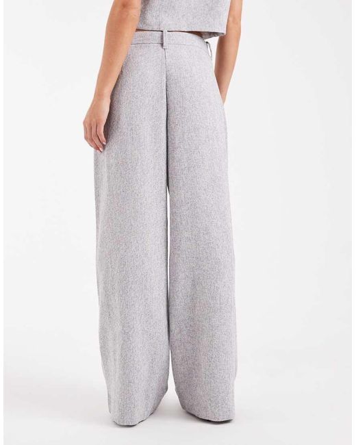 Pantaloni A Fondo Ampio Sartoriali Mélange Con Pieghe Sul Davanti di Vero Moda in Multicolor