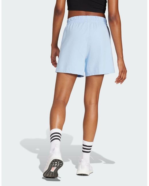 Adidas Originals White Essentials 3-Stripes Cotton Shorts