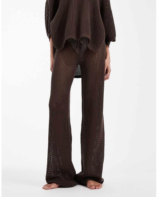 ASOS Brown Beach Knit Trouser Co Ord