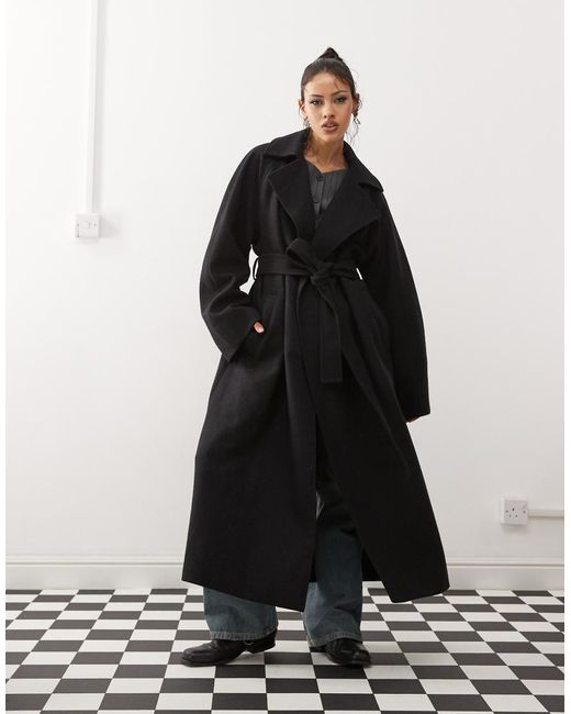 Oversized black long coat hotsell