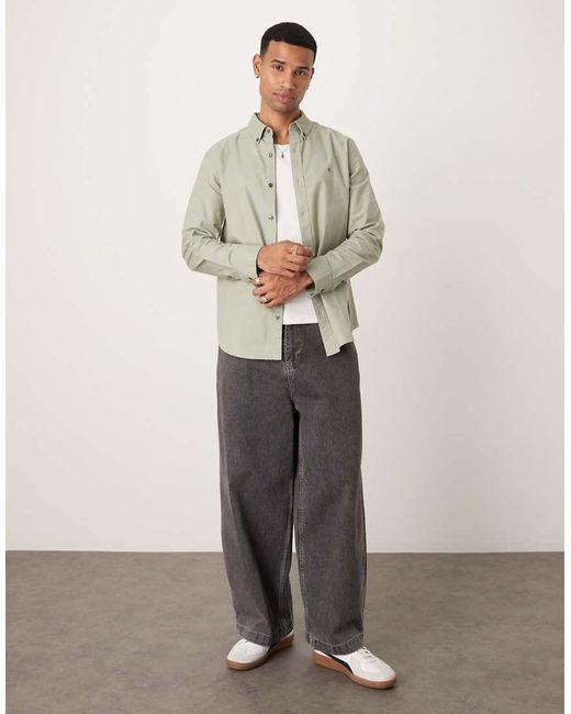 Calvin Klein Natural Long Sleeve Oxford Shirt for men