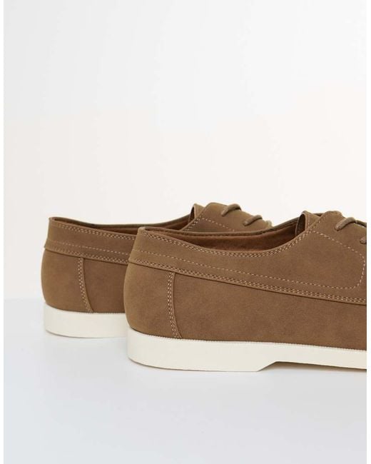 Threadbare Brown Faux Suede Boat Shoes for men