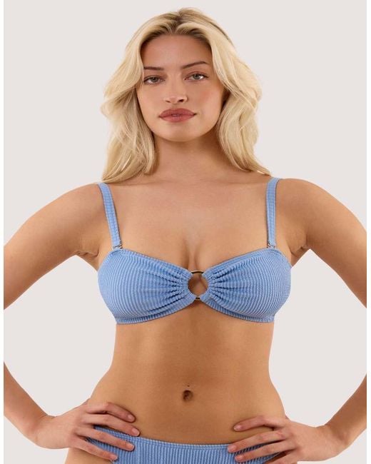 Peek & Beau Blue Annabelle Cornflower Scrunch Bandeau Bikini Top