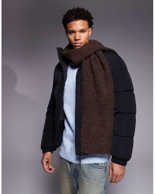 River Island Gray Mixed Yarn Boucle Scarf