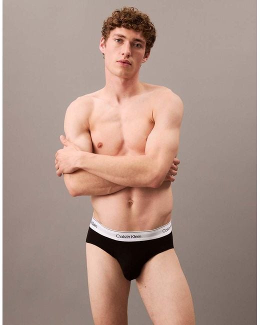 Pack De 3 Calzoncillos Slip Negros Icon Cotton Stretch De Calvin Klein de hombre de color Black