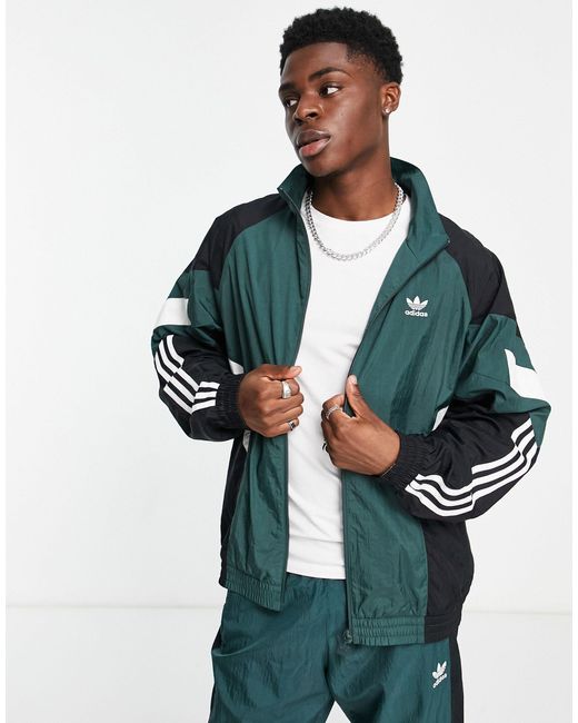 adidas Originals Rekive 1/4 Zip Jacket in Green for Men | Lyst Australia