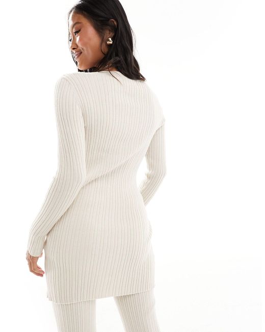 Only Petite White Longline Knitted Cardigan Co-ord