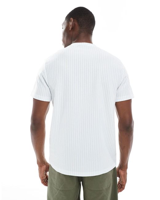 ASOS White T-shirt With Studio Embroidery for men