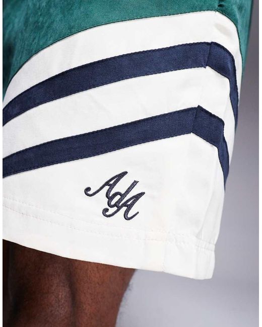 Pantalones Cortos Verdes Con Diseño Color Block Y Logo De Alma de Ace de hombre de color Blue