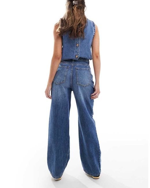 New Look Blue Adalae Wide Leg Jean