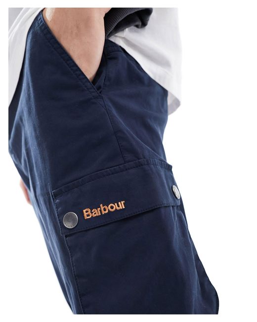 Esclusiva x asos - pantaloni cargo di Barbour in Blue da Uomo