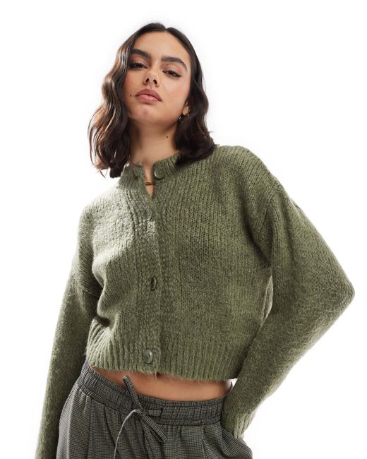 ASOS Green – weitmaschige strickjacke