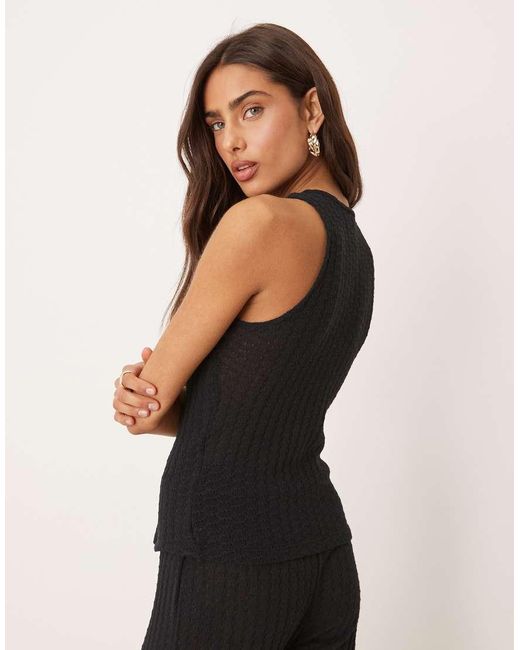Chaleco De Traje Abotonado De Punto De (Parte De Un Conjunto) ASOS de color Black
