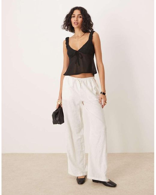 ASOS Camitop Met Structuur En Mesh-Mix in het White