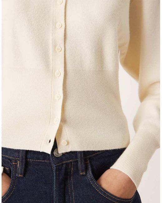 Gina Tricot Natural Sculpt Shaped Knit Button Up Cardigan