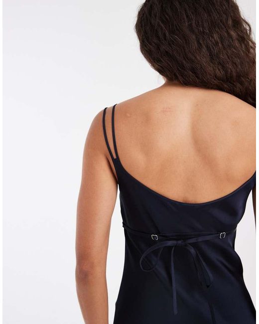 & Other Stories Blue Satin Bias Cut Maxi Dress