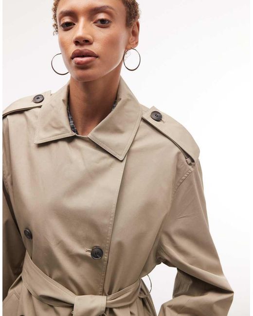 Weekday Oversized Trenchcoat in het Natural