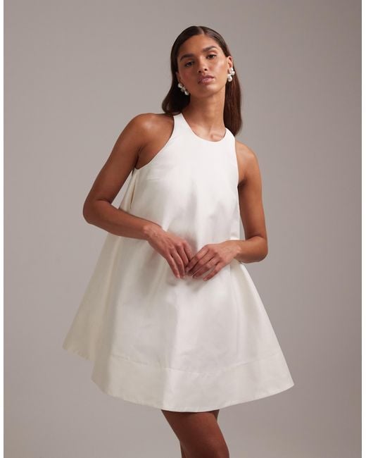 ASOS White Structured Mini Shift Wedding Dress