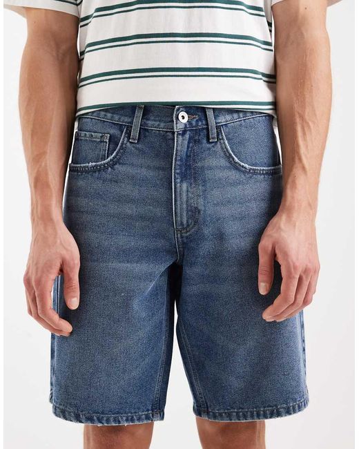 Redefined Rebel Blue Valencia Loose Fit Denim Shorts for men