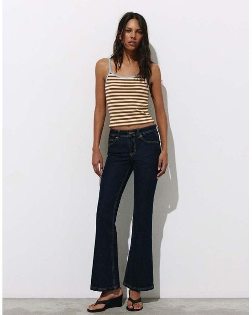 Pull&Bear Blue Striped Strappy Top
